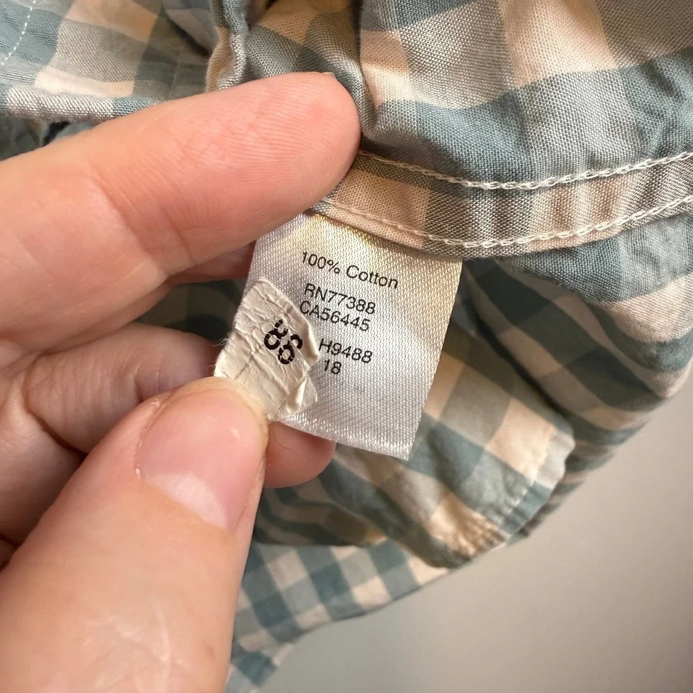 J.Crew Mens Gingham Check Button Down Shirt M Short Sleeve Preppy Summer Classic